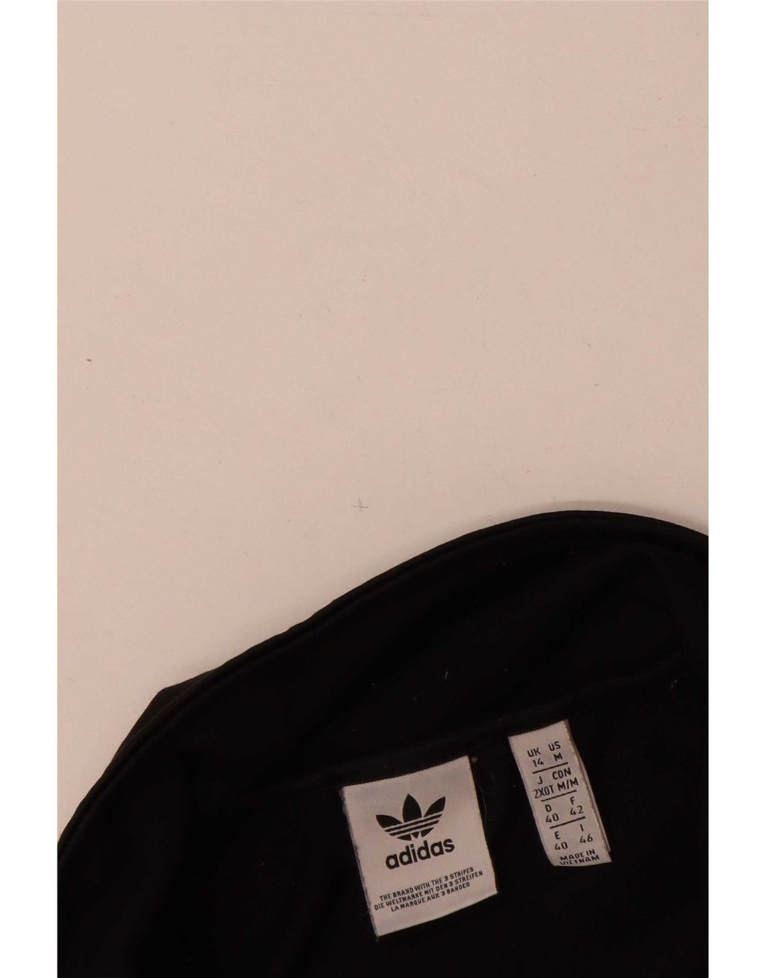 Adidas Womens Tracksuit Top Jacket UK 14 Medium Black Colourblock Poliéster