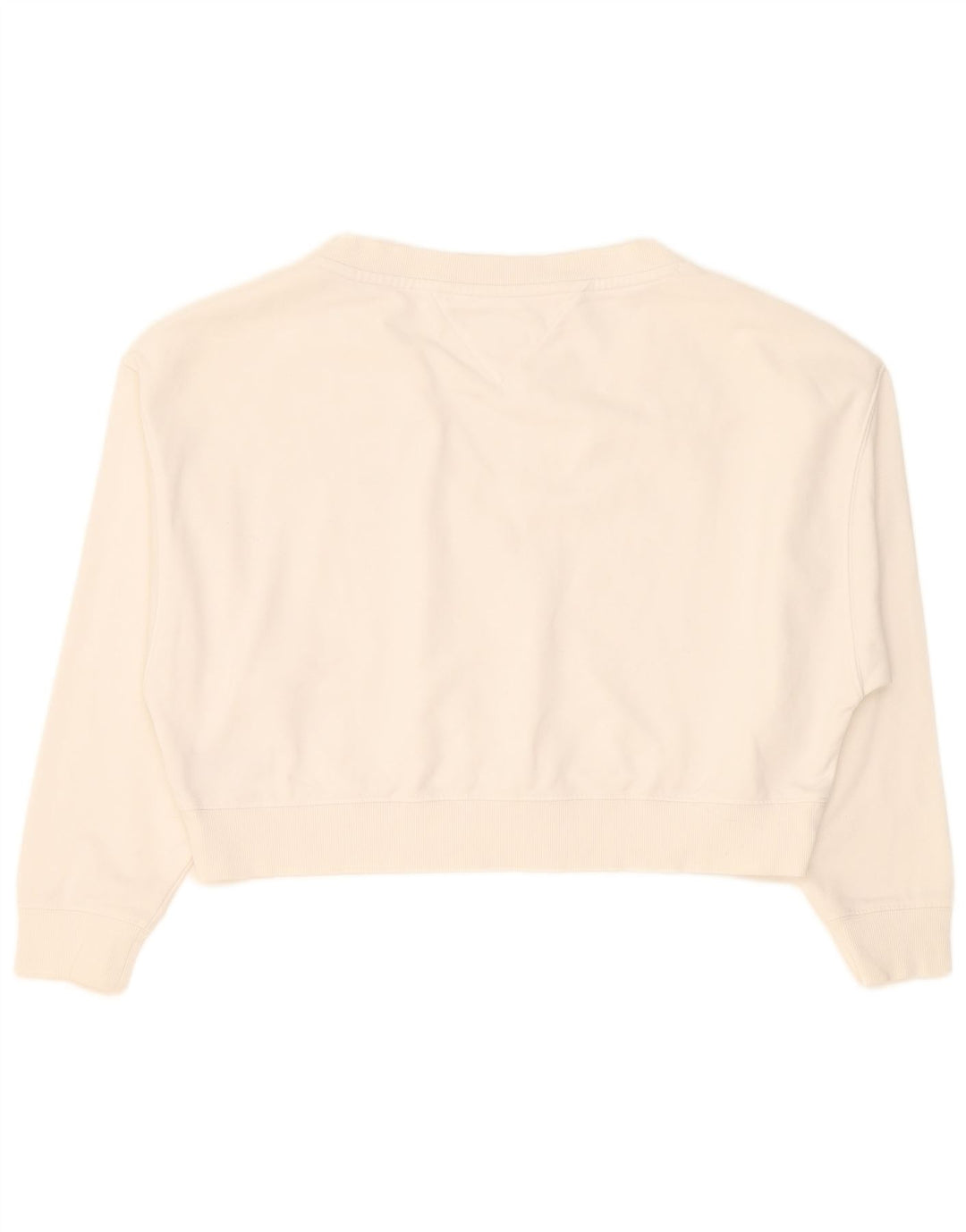 Suéter Tommy Hilfiger feminino cropped oversized Reino Unido 10 pequeno branco