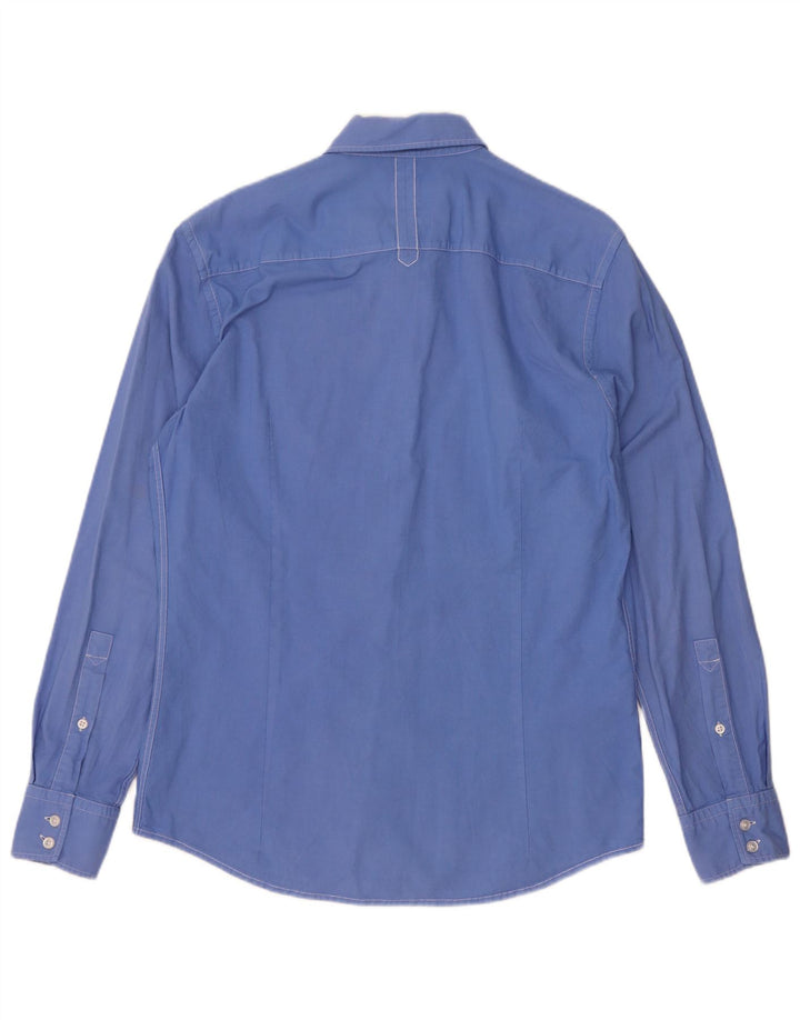 Camisa Slim Fit Masculina Hugo Boss Grande Algodão Azul