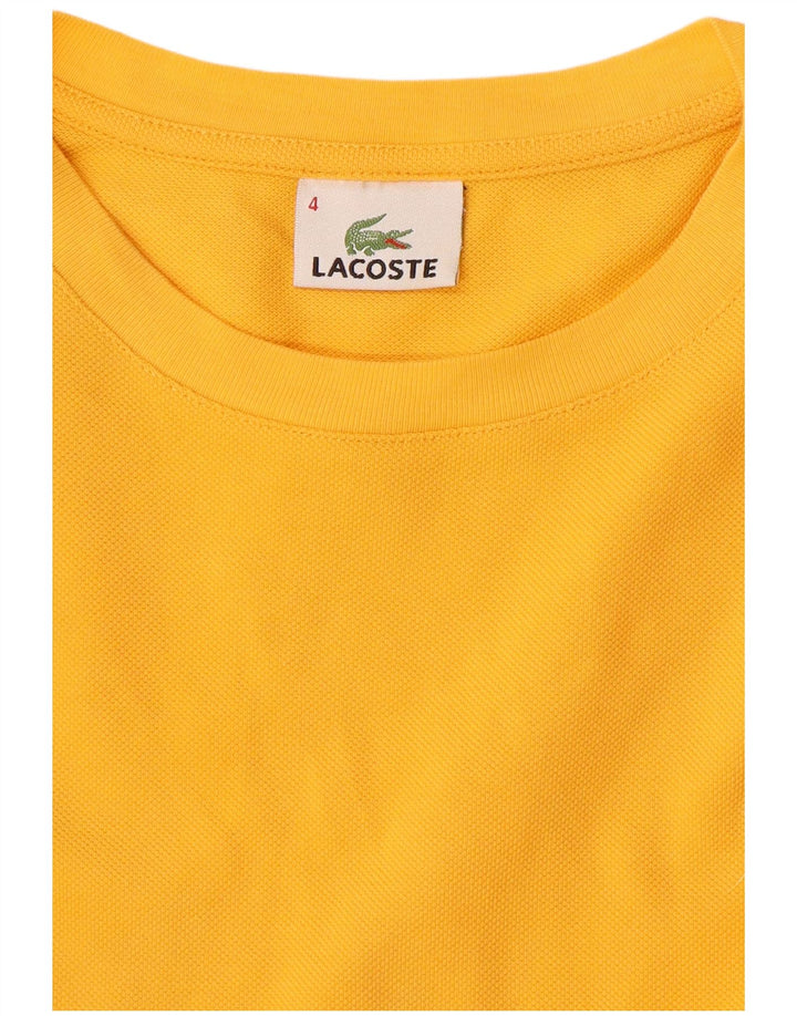 Camiseta masculina Lacoste tamanho superior 4 algodão amarelo médio