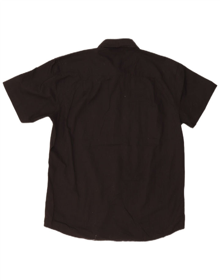 Pierre Cardin Camisa masculina de manga curta regular fit grande poliéster preto