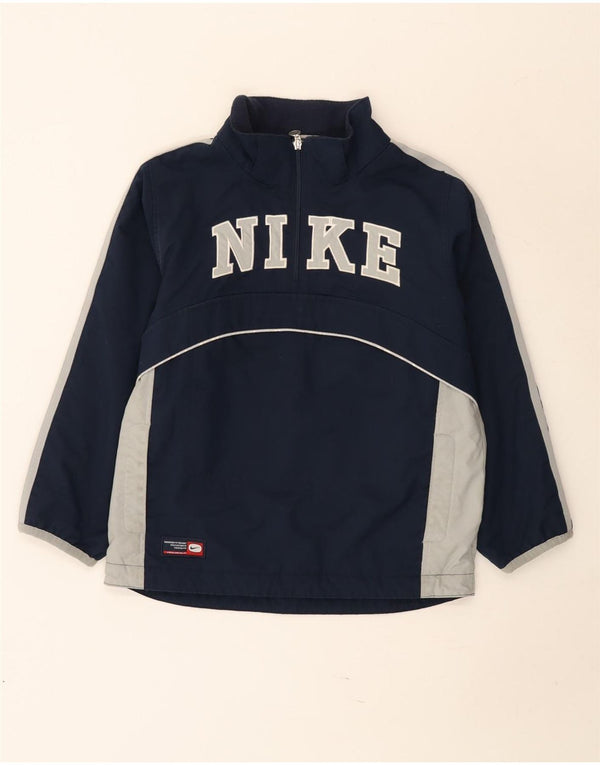 Jaqueta Nike Boys Anorak 8-9 anos pequena azul marinho colorblock esportivo