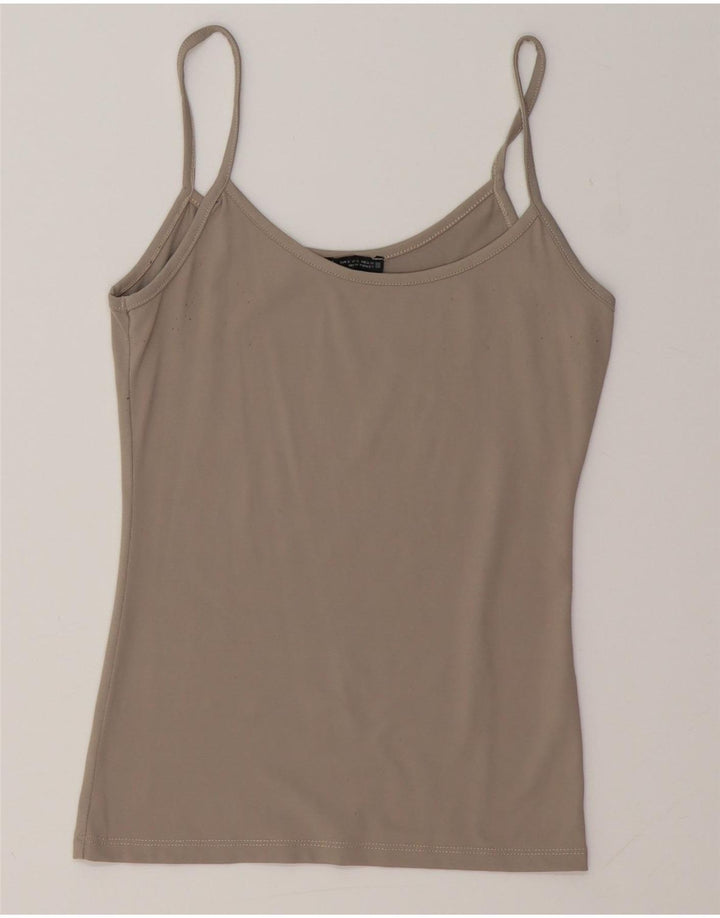 ZARA Womens Crop Cami Top UK 8 Pequeno Cinza