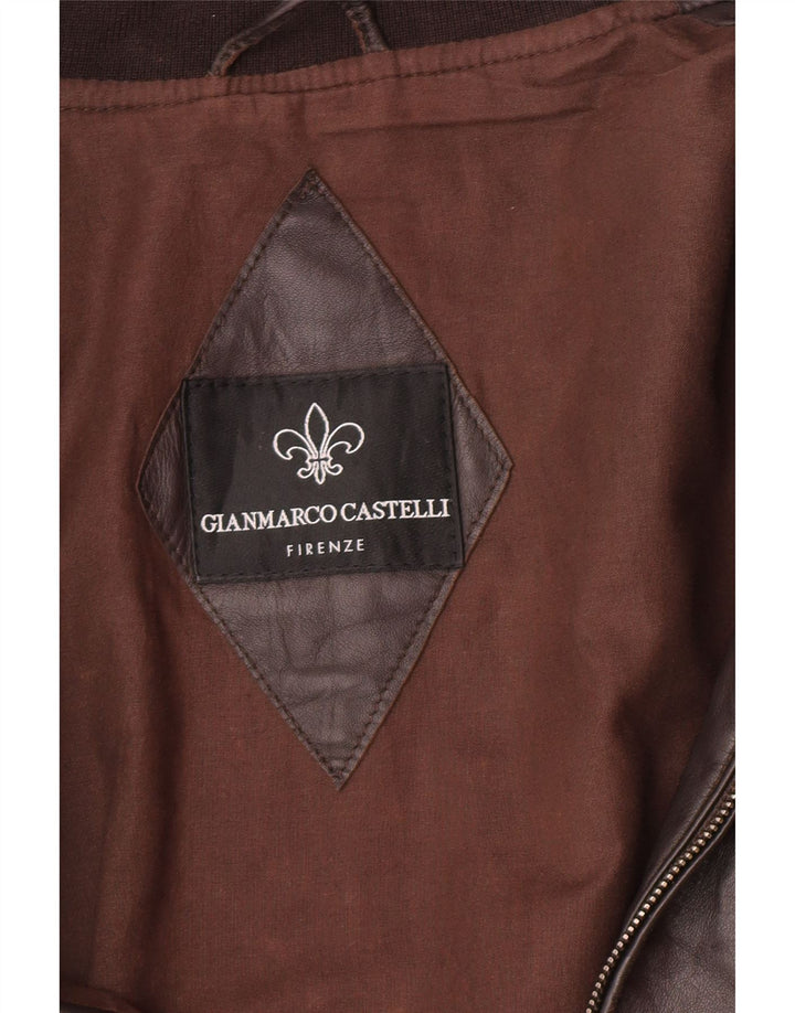 Jaqueta de couro masculina vintage UK 38 marrom médio