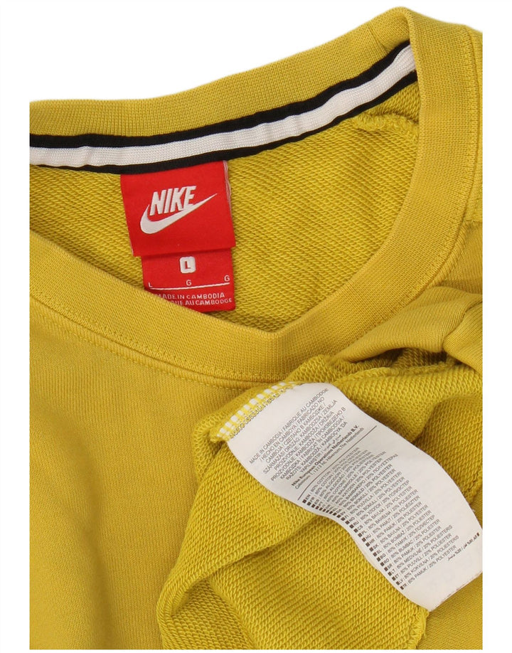 Nike moletom masculino jumper grande algodão amarelo