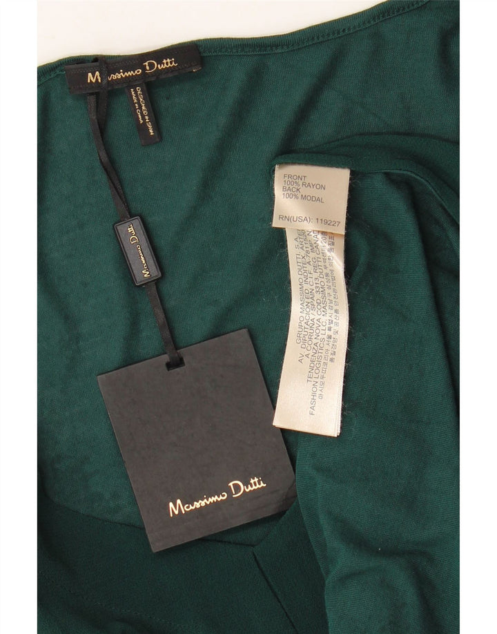 Blusa feminina MASSIMO DUTTI Reino Unido 14 médio verde rayon