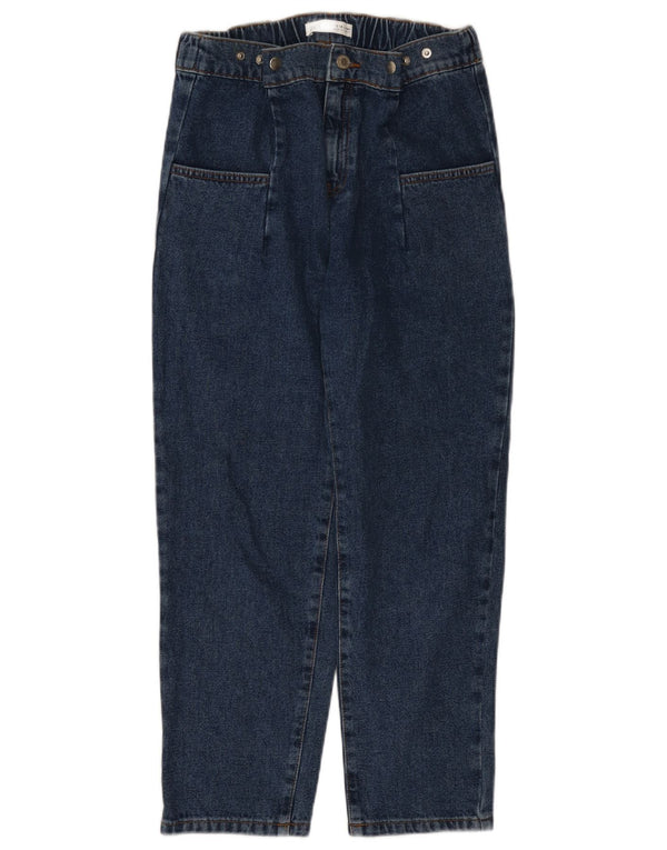 Zara Meninos Jeans Cônicos De Cintura Alta 13-14 Anos W28 L24 Azul Algodão