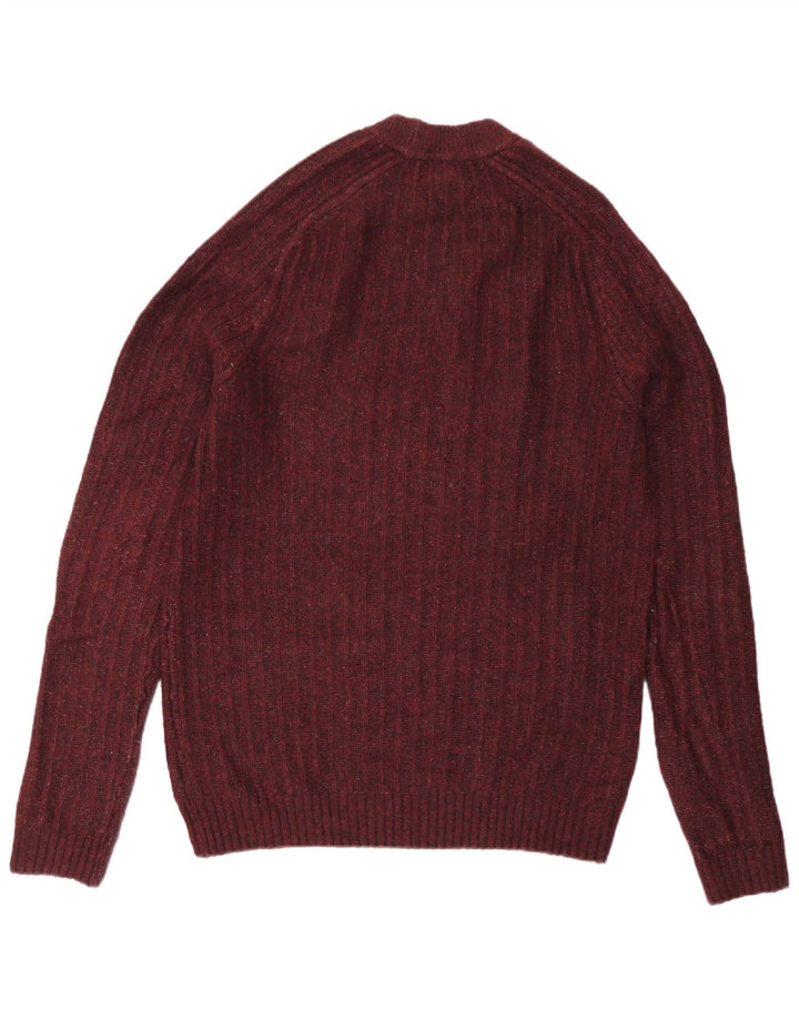 Marks & Spencer Mens Crew Neck Jumper Sweater Large Burgundy Flecked