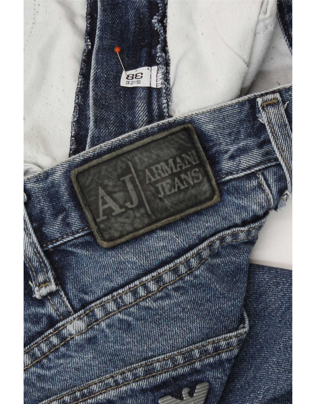 Calça jeans reta masculina Armani W38 L31 azul