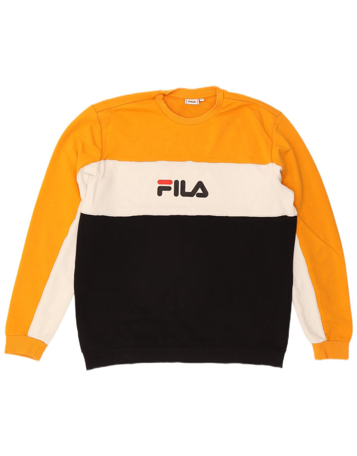 FILA Moletom Gráfico Masculino Jumper XL Multicolorido Colourblock Algodão
