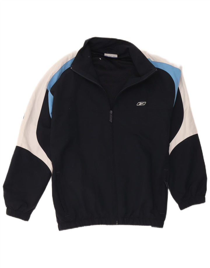 Jaqueta Reebok Meninos Treino Top 13-14 Anos Azul Marinho Colorblock