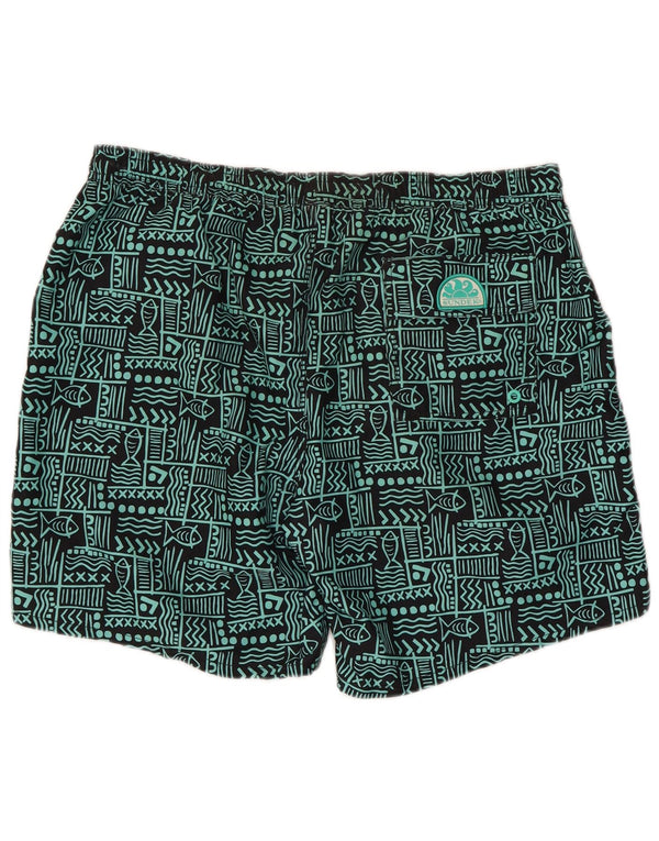 Sundek Mens Natação Shorts XL Poliéster Geométrico Preto