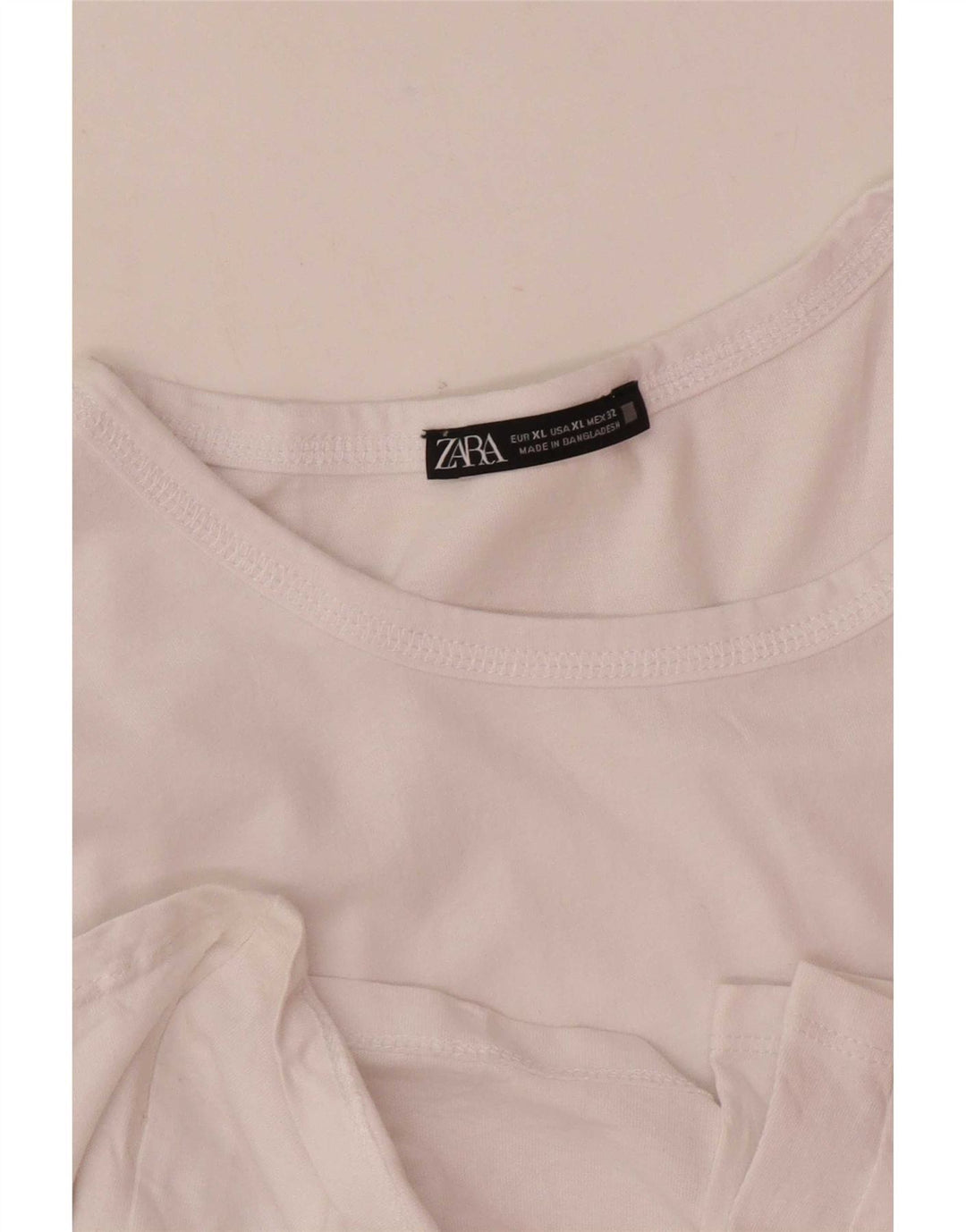 Top feminino Zara manga comprida UK 18 XL branco