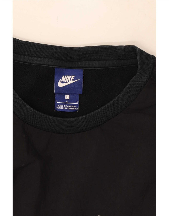 Nike masculino gráfico moletom jumper grande algodão preto