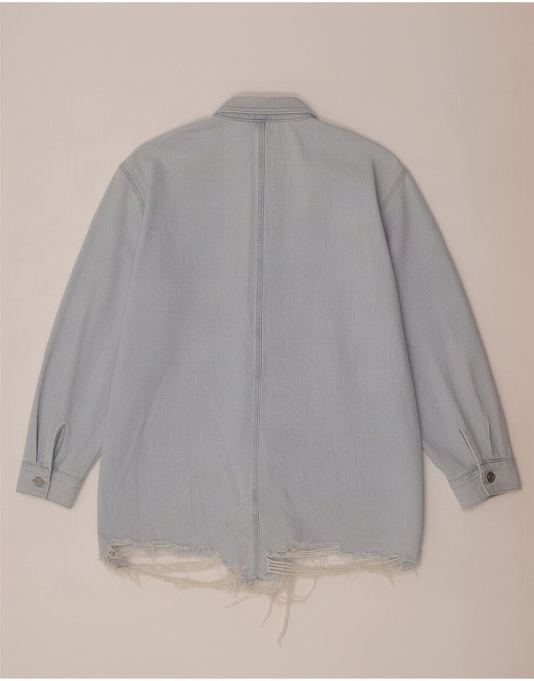 Camisa jeans oversized feminina Zara Reino Unido 14 azul médio