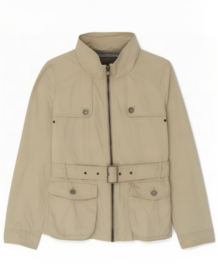 Jaqueta utilitária feminina Zara UK 12 médio bege