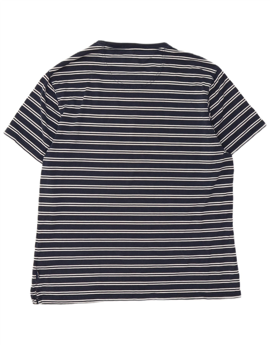 Camiseta masculina Barbour grande algodão listrado azul marinho