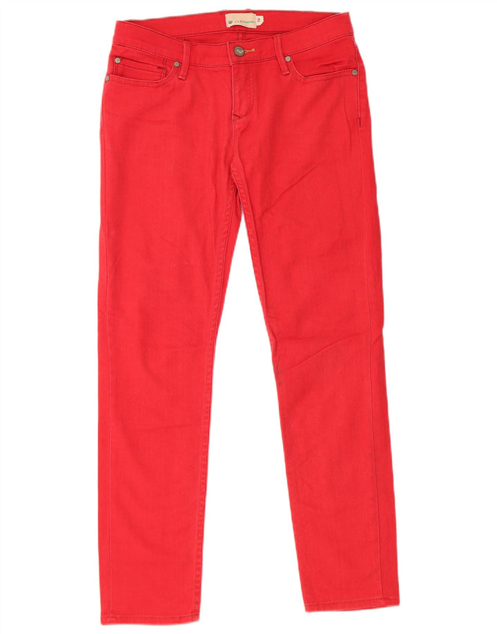 Roxy Jeans Skinny Feminino US 8 Médio W28 L27 Algodão Vermelho