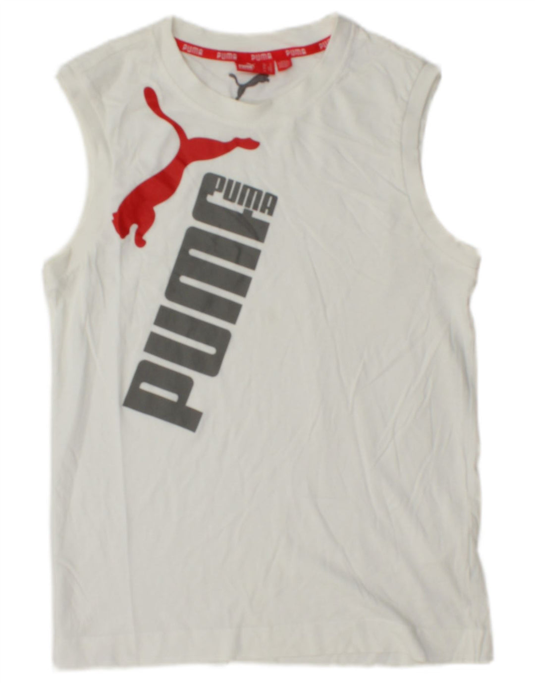 PUMA Mens Graphic Vest Top Pequeno Branco