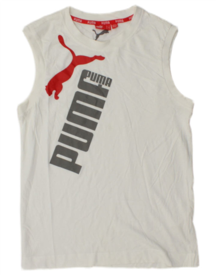 PUMA Mens Graphic Vest Top Pequeno Branco
