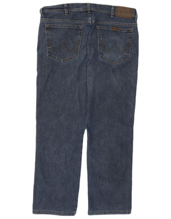 Calça jeans feminina WRANGLER regular fit reta W36 L26 algodão azul marinho