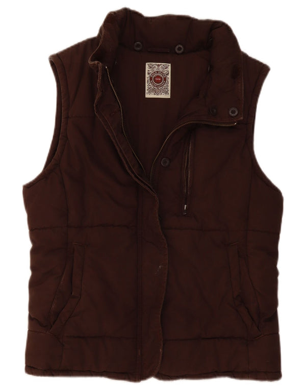 Colete acolchoado feminino Polo Ralph Lauren UK 16 grande algodão marrom