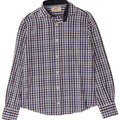 Camisa masculina Boggi Milano pequena azul algodão guingão