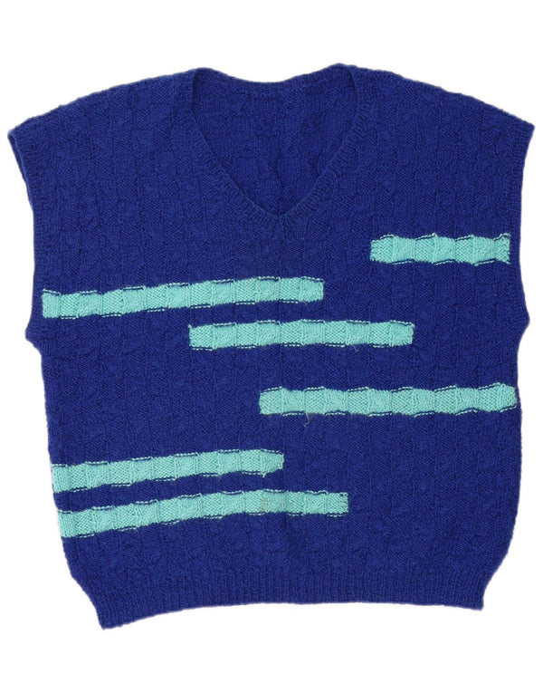 Colete feminino vintage regata UK 16 listrado azul grande