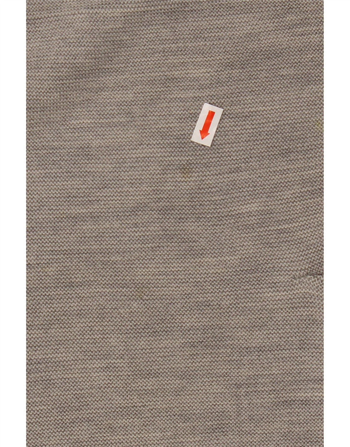 Suéter feminino COS manga 3/4 com gola canoa e gola redonda Reino Unido 10 lã cinza pequena