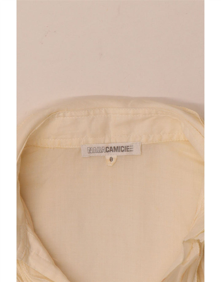 Blusa feminina Naracamicie manga 3/4 grande EUA 0 XS off white