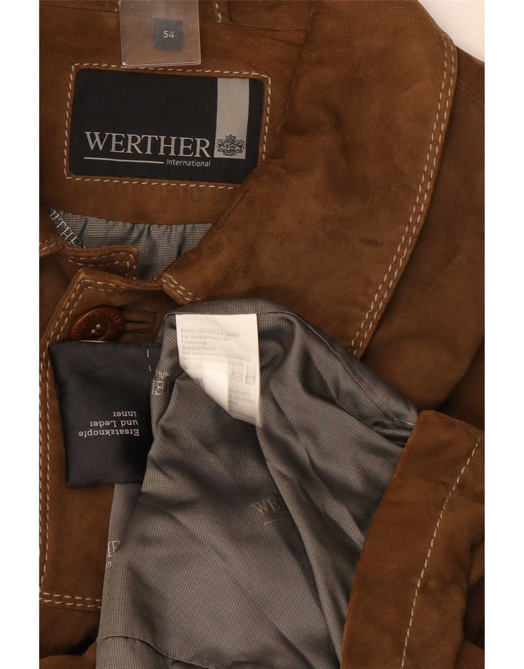 Jaqueta masculina de camurça Werther IT 54 2XL couro marrom