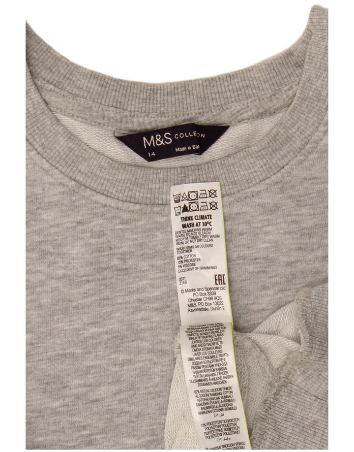 Suéter Marks & Spencer feminino cropped Reino Unido 14 grande cinza manchado