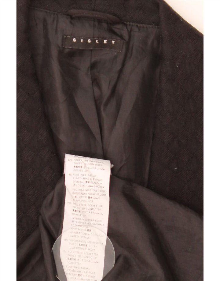 Jaqueta blazer feminina Sisley Longline sem mangas Reino Unido 12 médio preto