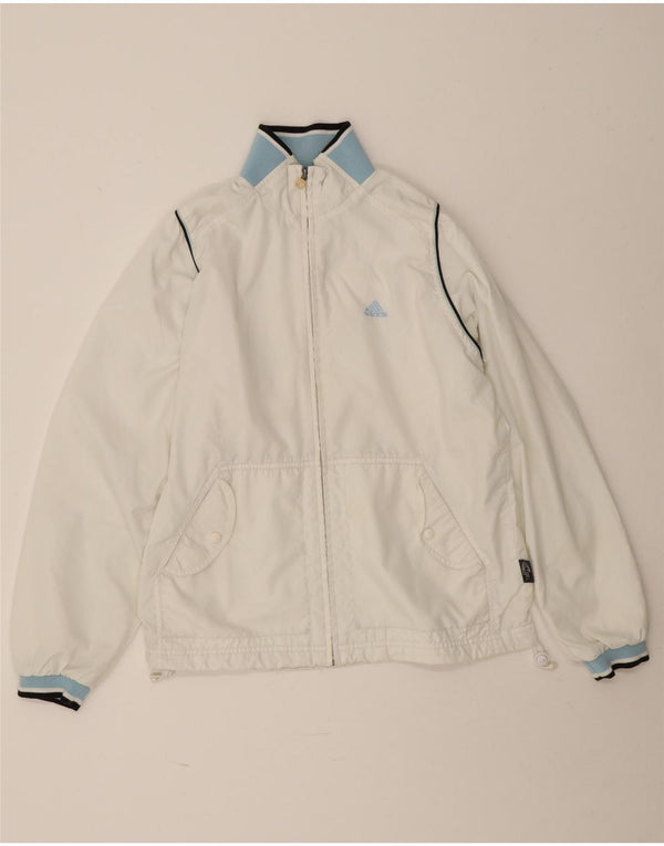 Adidas Womens Climashell Tracksuit Top Jacket UK 12 Médio Branco