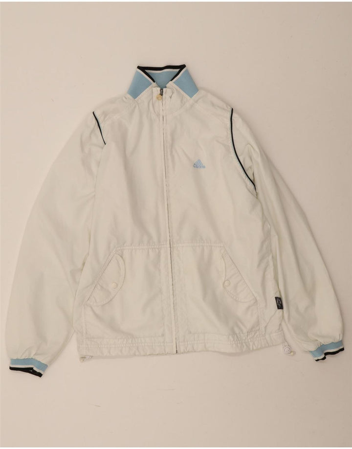 Adidas Womens Climashell Tracksuit Top Jacket UK 12 Médio Branco