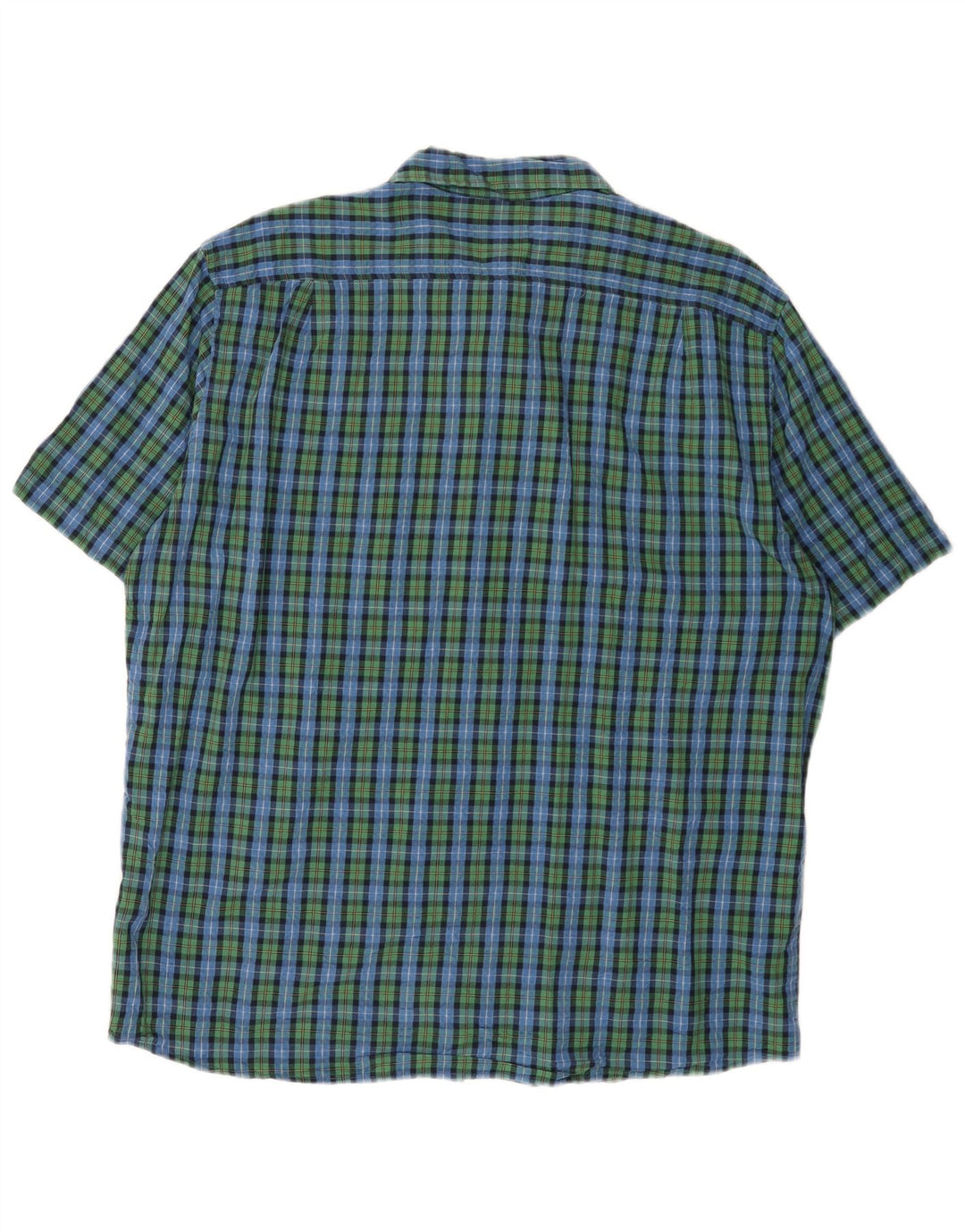 Camisa masculina de manga curta L.L.BEAN grande algodão xadrez verde
