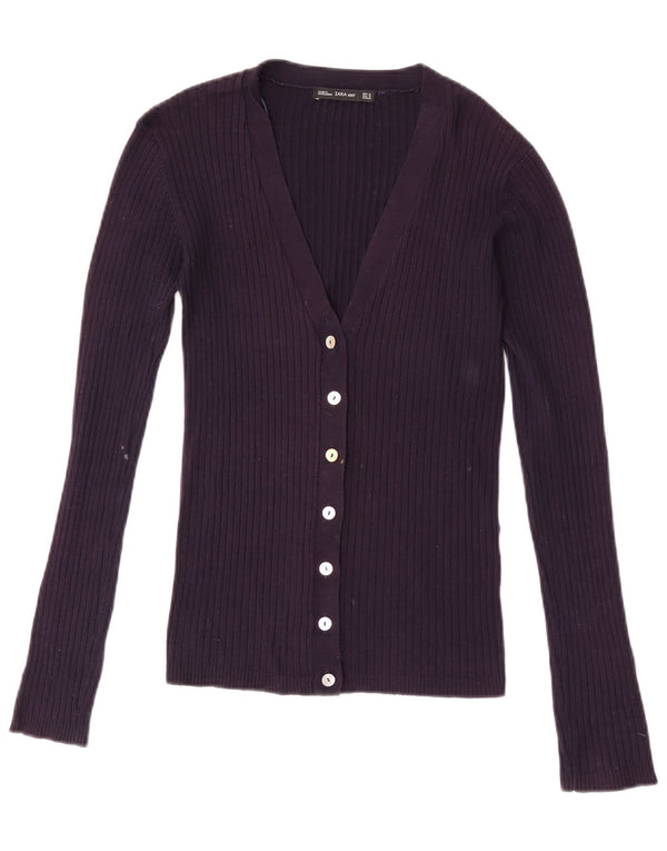 Suéter cardigã feminino Zara Reino Unido 12 roxo médio