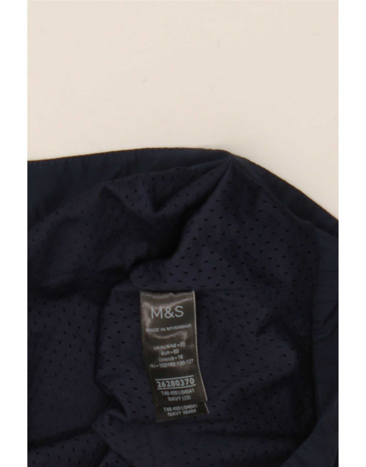Jaqueta parka feminina com capuz Marks & Spencer Reino Unido 22 3XL poliéster azul marinho