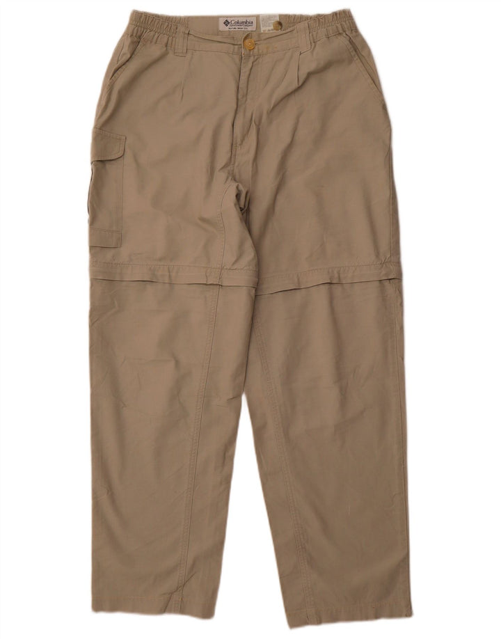 Calça cargo feminina reta COLUMBIA médio W30 L29 algodão bege