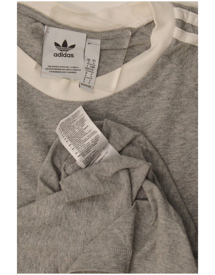 Camiseta masculina Adidas grande algodão manchado cinza