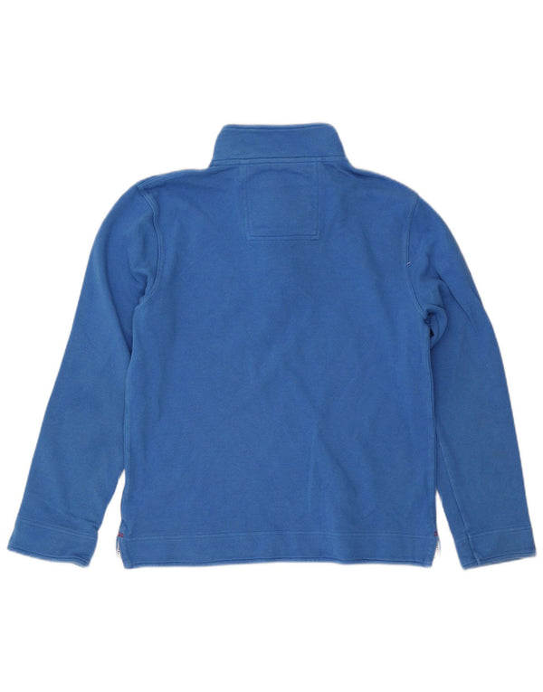 Crew Clothing Mens Zip Neck Moletom Jumper Pequeno Algodão Azul