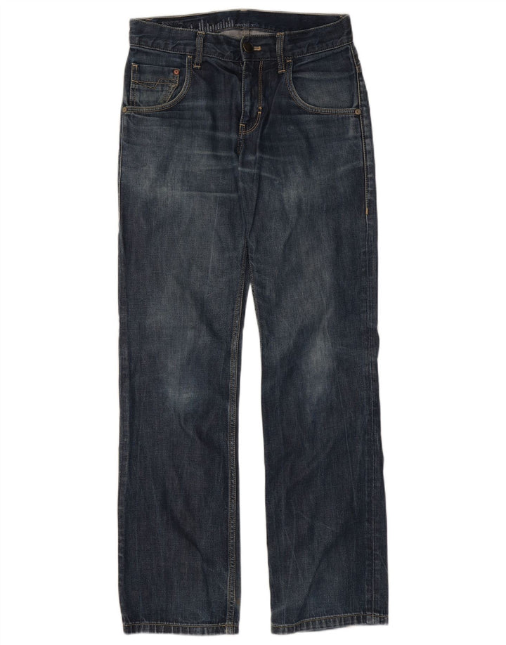 Calça jeans reta feminina Esprit W30 L32 algodão azul marinho