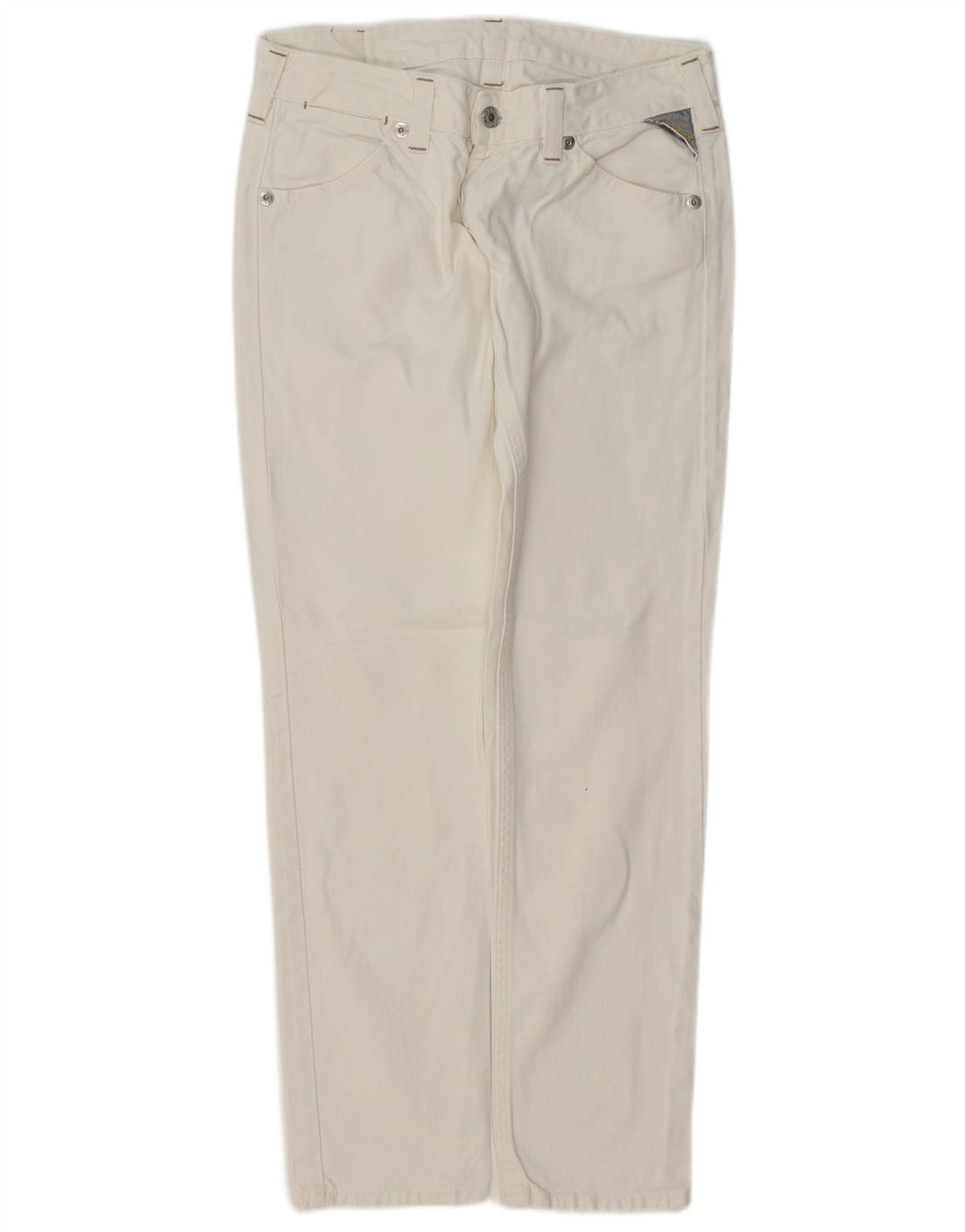 REPLAY Jeans retos femininos W29 L30 algodão branco