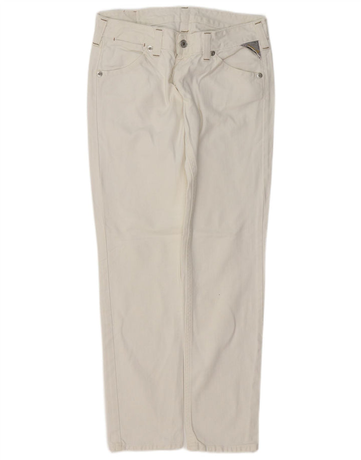 REPLAY Jeans retos femininos W29 L30 algodão branco