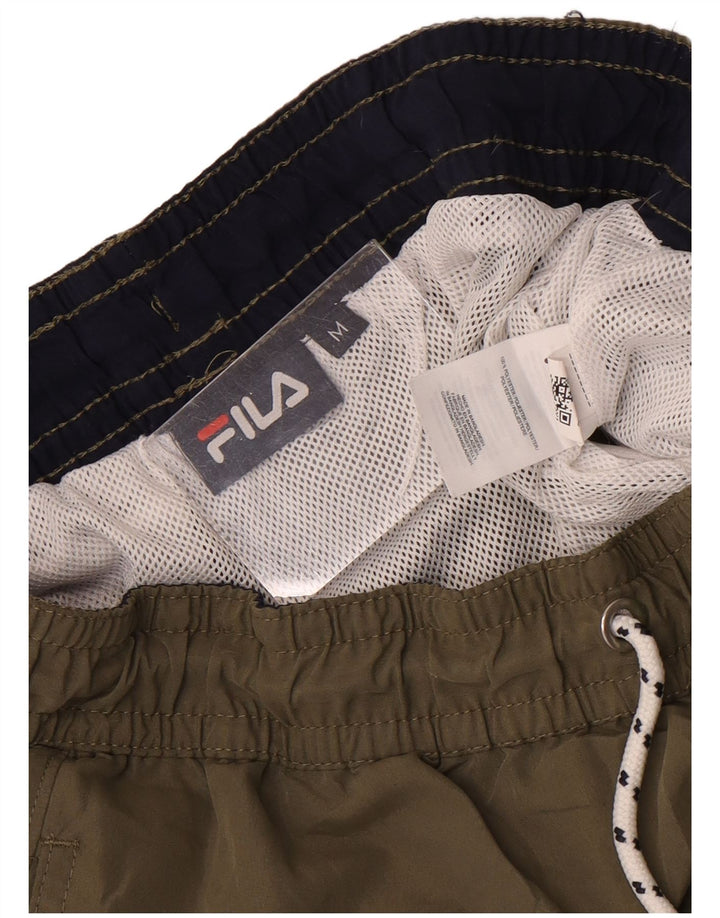 Shorts de natação masculino Fila médio cáqui poliéster