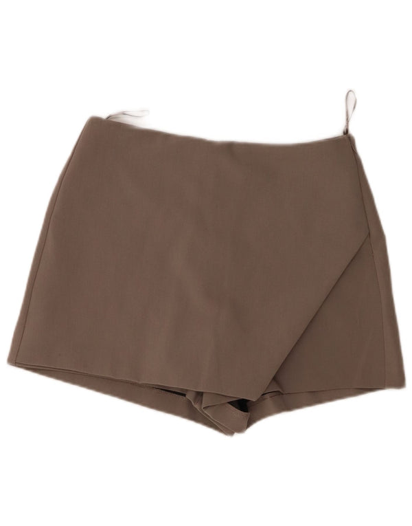 Zara Womens Skort Shorts UK 12 Cinza Médio