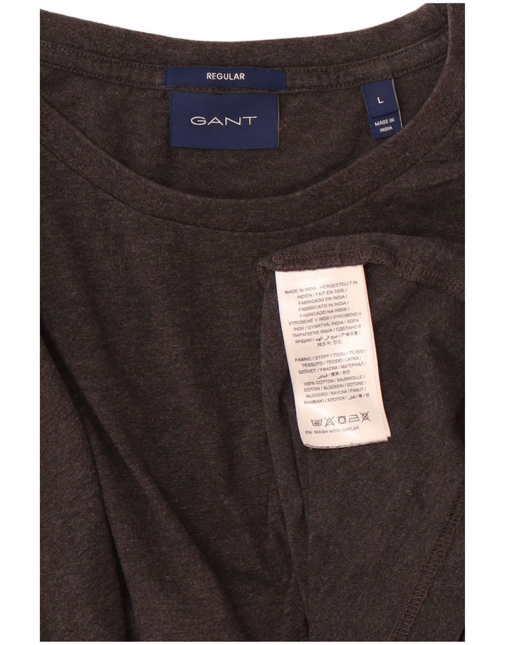 Camiseta masculina regular GANT grande algodão cinza