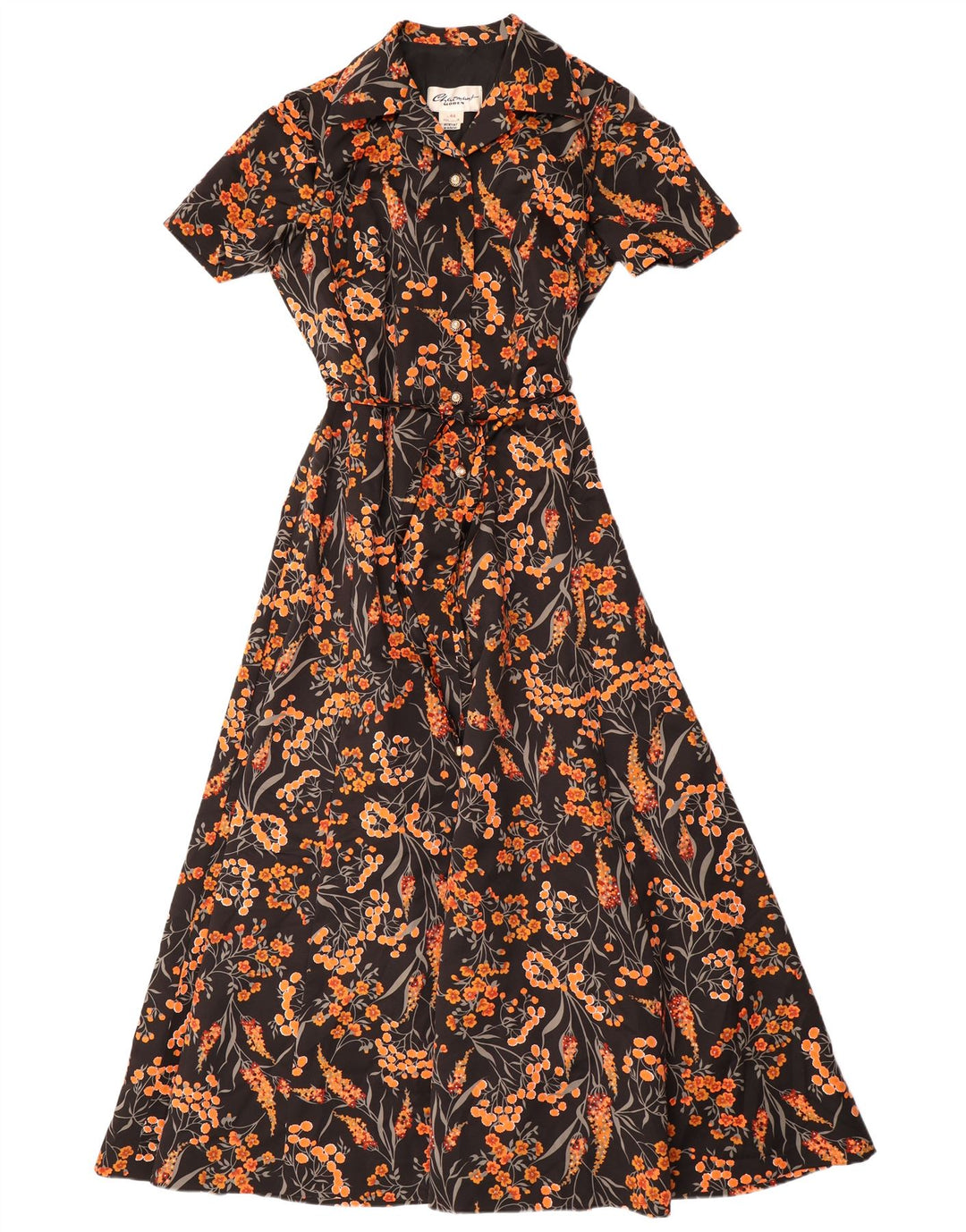 Vestido maxi feminino CHARMANT IT 44 poliéster floral preto médio