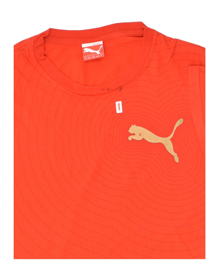 PUMA Mens T-Shirt Top Medium Red Cotton | Vintage Puma | Thrift | Second-Hand Puma | Used Clothing | Messina Hembry 