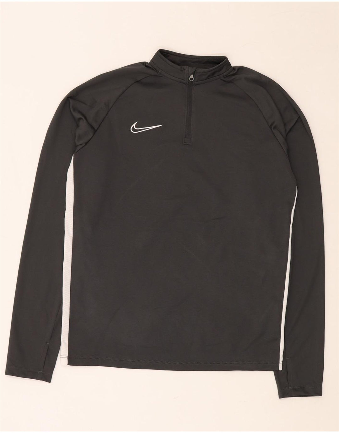 NIKE Meninos Dri Fit Zip Neck Pullover Treino Top 13-14 Anos XL Cinza